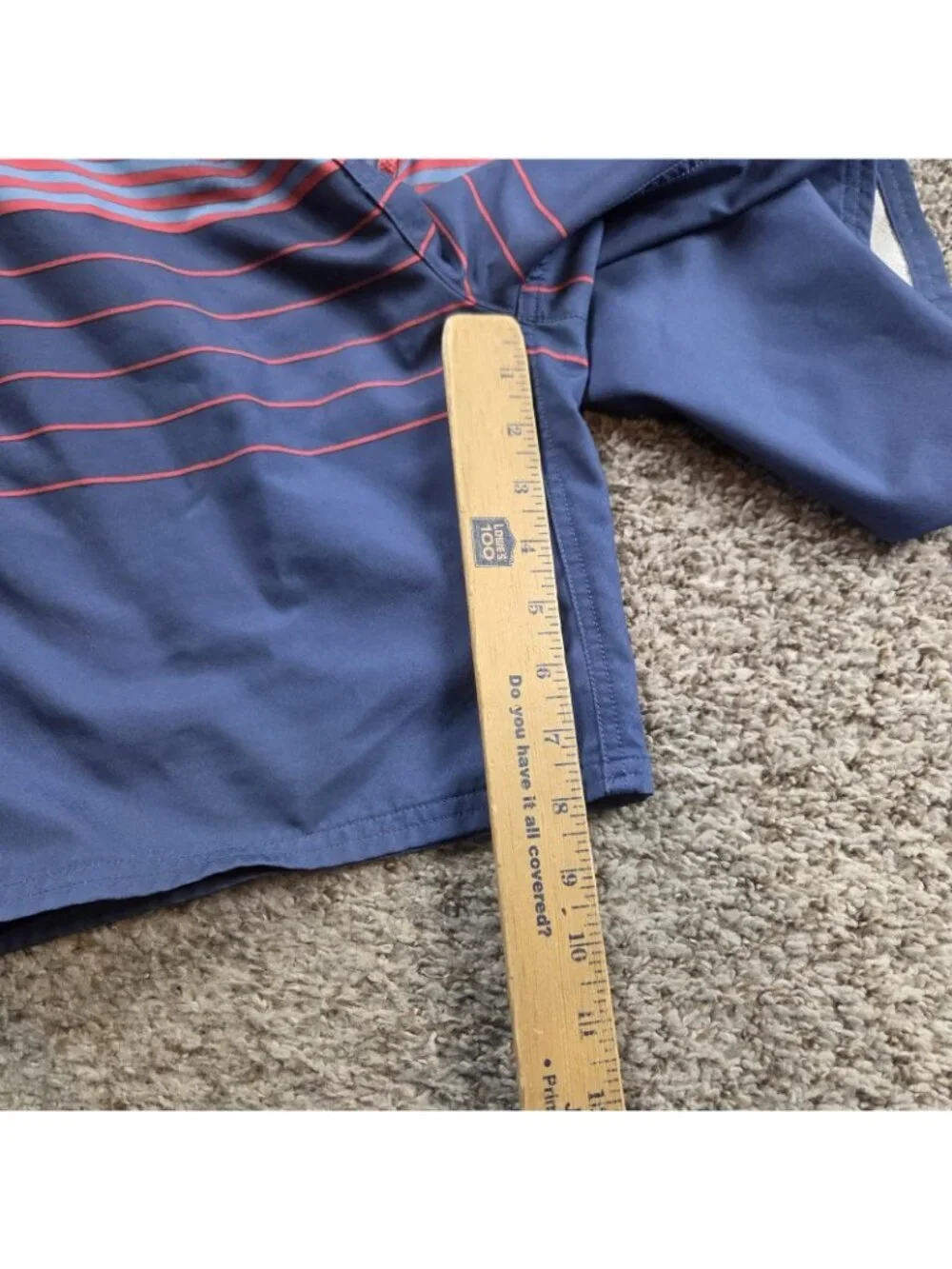 VINEYARD VINES Swim Trunks Mens 32 Blue/Red Striped Board Shorts Adjustable